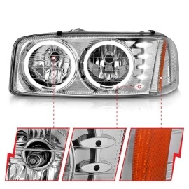 Anzo 111208 - Crystal Headlights w/ LED Halo (Chrome Housing, Clear Lens)