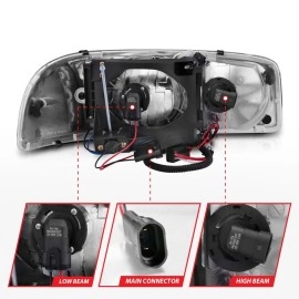 Anzo 111208 - Crystal Headlights w/ LED Halo (Chrome Housing, Clear Lens)