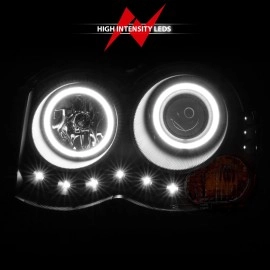 Anzo 111213 - Projector Headlights w/ RX Halo (Black Housing, Clear Lens)