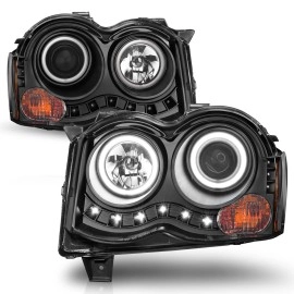 Anzo 111213 - Projector Headlights w/ RX Halo (Black Housing, Clear Lens)