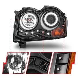 Anzo 111213 - Projector Headlights w/ RX Halo (Black Housing, Clear Lens)