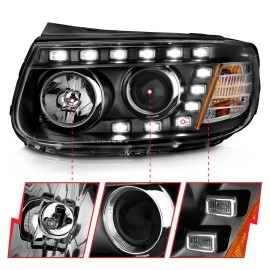 Anzo 111237 - Projector Headlights w/ LED Block (Black Housing, Clear Lens)