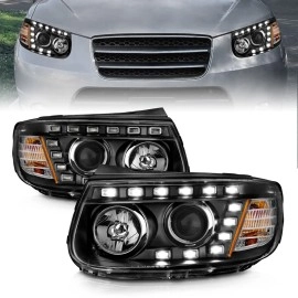 Anzo 111237 - Projector Headlights w/ LED Block (Black Housing, Clear Lens)