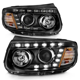 Anzo 111237 - Projector Headlights w/ LED Block (Black Housing, Clear Lens)