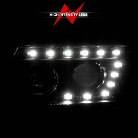 Anzo 111237 - Projector Headlights w/ LED Block (Black Housing, Clear Lens)
