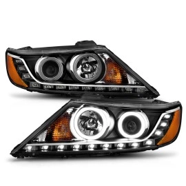 Anzo 111248 - Projector Headlights w/ RX Halo (Black Housing, Clear Lens)