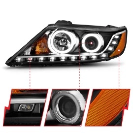 Anzo 111248 - Projector Headlights w/ RX Halo (Black Housing, Clear Lens)