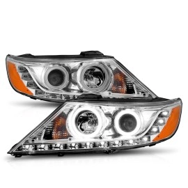 Anzo 111249 - Projector Headlights w/ RX Halo (Chrome Housing, Clear Lens)