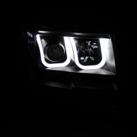 Anzo 111263 - Projector Headlights w/ U-Bar Halo (Black Housing, Clear Lens)