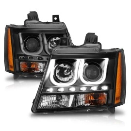 Anzo 111273 - Projector Headlights w/ U-Bar Halo (Black Housing, Clear Lens)
