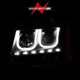 Anzo 111273 - Projector Headlights w/ U-Bar Halo (Black Housing, Clear Lens)