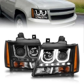 Anzo 111273 - Projector Headlights w/ U-Bar Halo (Black Housing, Clear Lens)