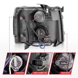 Anzo 111282 - Projector Headlights w/ U-Bar Halo (Chrome Housing, Clear Lens)