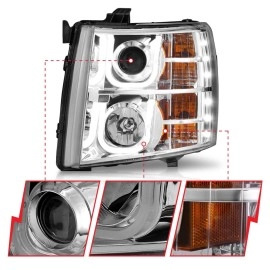 Anzo 111282 - Projector Headlights w/ U-Bar Halo (Chrome Housing, Clear Lens)