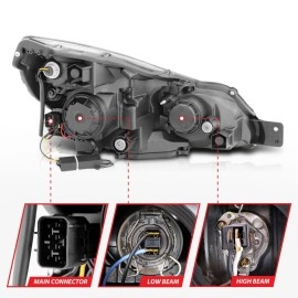 Anzo 111285 - Projector Headlights w/ U-Bar Halo (Black Housing, Clear Lens)