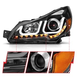 Anzo 111285 - Projector Headlights w/ U-Bar Halo (Black Housing, Clear Lens)