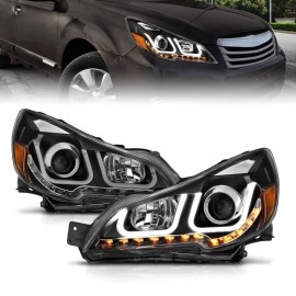 Anzo 111285 - Projector Headlights w/ U-Bar Halo (Black Housing, Clear Lens)