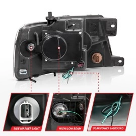 Anzo 111287 - Projector Headlights w/ U-Bar Halo (Chrome Housing, Clear Lens)