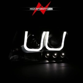 Anzo 111288 - Projector Headlights w/ U-Bar Halo (Black Housing, Clear Lens)