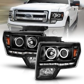 Anzo 111298 - G2 Projector Headlights w/ RX Halo (Black Housing, Clear Lens)