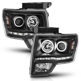 Anzo 111298 - G2 Projector Headlights w/ RX Halo (Black Housing, Clear Lens)