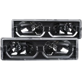 Anzo 111299 - Crystal Headlights w/ LED Low Brow (Black Housing, Clear Lens)