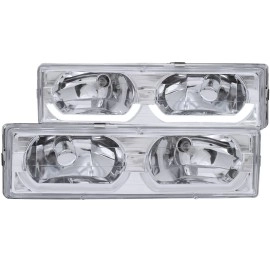 Anzo 111300 - Crystal Headlights w/ LED Low Brow (Chrome Housing, Clear Lens)