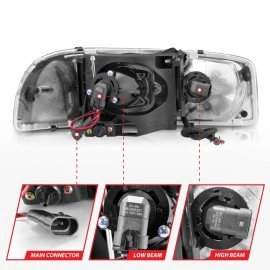 Anzo 111303 - Projector Headlights w/ U-Bar Halo (Black Housing, Clear Lens)