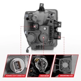 Anzo 111305 - Projector Headlights w/ U-Bar Halo (Black Housing, Clear Lens)