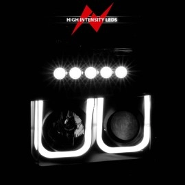 Anzo 111305 - Projector Headlights w/ U-Bar Halo (Black Housing, Clear Lens)