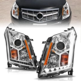 Anzo 111307 - Plank Style Projector Headlights (Chrome Housing, Clear Lens)