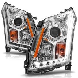 Anzo 111307 - Plank Style Projector Headlights (Chrome Housing, Clear Lens)