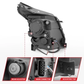 Anzo 111307 - Plank Style Projector Headlights (Chrome Housing, Clear Lens)