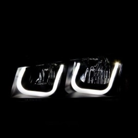 Anzo 111312 - Projector Headlights w/ U-Bar Halo (Black Housing, Clear Lens)