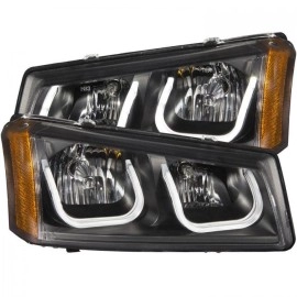 Anzo 111312 - Projector Headlights w/ U-Bar Halo (Black Housing, Clear Lens)
