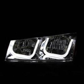 Anzo 111313 - Projector Headlights w/ U-Bar Halo (Chrome Housing, Clear Lens)
