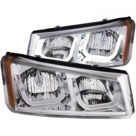 Anzo 111313 - Projector Headlights w/ U-Bar Halo (Chrome Housing, Clear Lens)