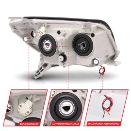 Anzo 111320 - Projector Headlights w/ RX Halo (Black Housing, Clear Lens)