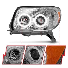 Anzo 111321 - Projector Headlights w/ RX Halo (Chrome Housing, Clear Lens)