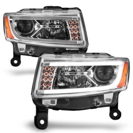 Anzo 111328 - Plank Style Projector Headlights (Chrome Housing, Clear Lens)