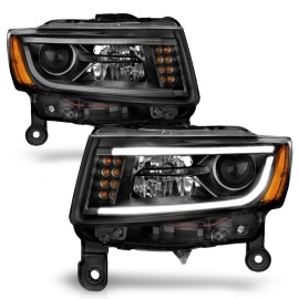 Anzo 111329 - Plank Style Projector Headlights (Black Housing, Clear Lens)