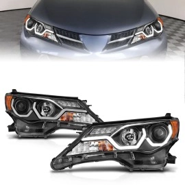 Anzo 111332 - Plank Style Projector Headlights (Black Housing, Clear Lens)