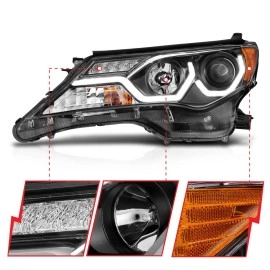 Anzo 111332 - Plank Style Projector Headlights (Black Housing, Clear Lens)