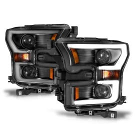 Anzo 111347 - Plank Style Projector Headlights (Black Housing, Clear Lens)