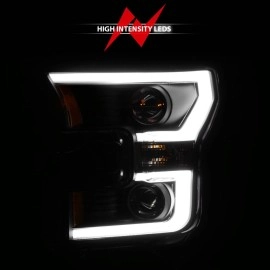 Anzo 111347 - Plank Style Projector Headlights (Black Housing, Clear Lens)