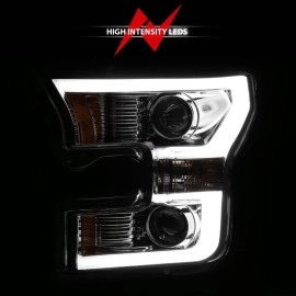 Anzo 111348 - Plank Style Projector Headlights (Chrome Housing, Clear Lens)