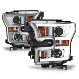 Anzo 111348 - Plank Style Projector Headlights (Chrome Housing, Clear Lens)