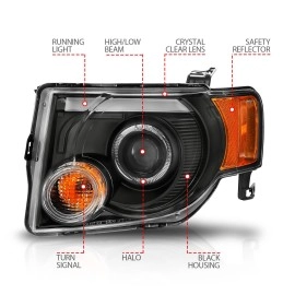 Anzo 111355 - Projector Headlights w/ Halo (Black Housing, Clear Lens)