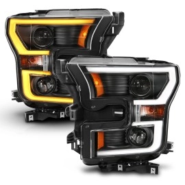 Anzo 111357 - Plank Style Projector Headlights w/ Switchback Lights (Black Housing, Clear Lens)
