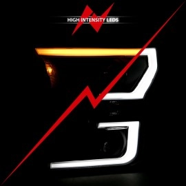 Anzo 111357 - Plank Style Projector Headlights w/ Switchback Lights (Black Housing, Clear Lens)